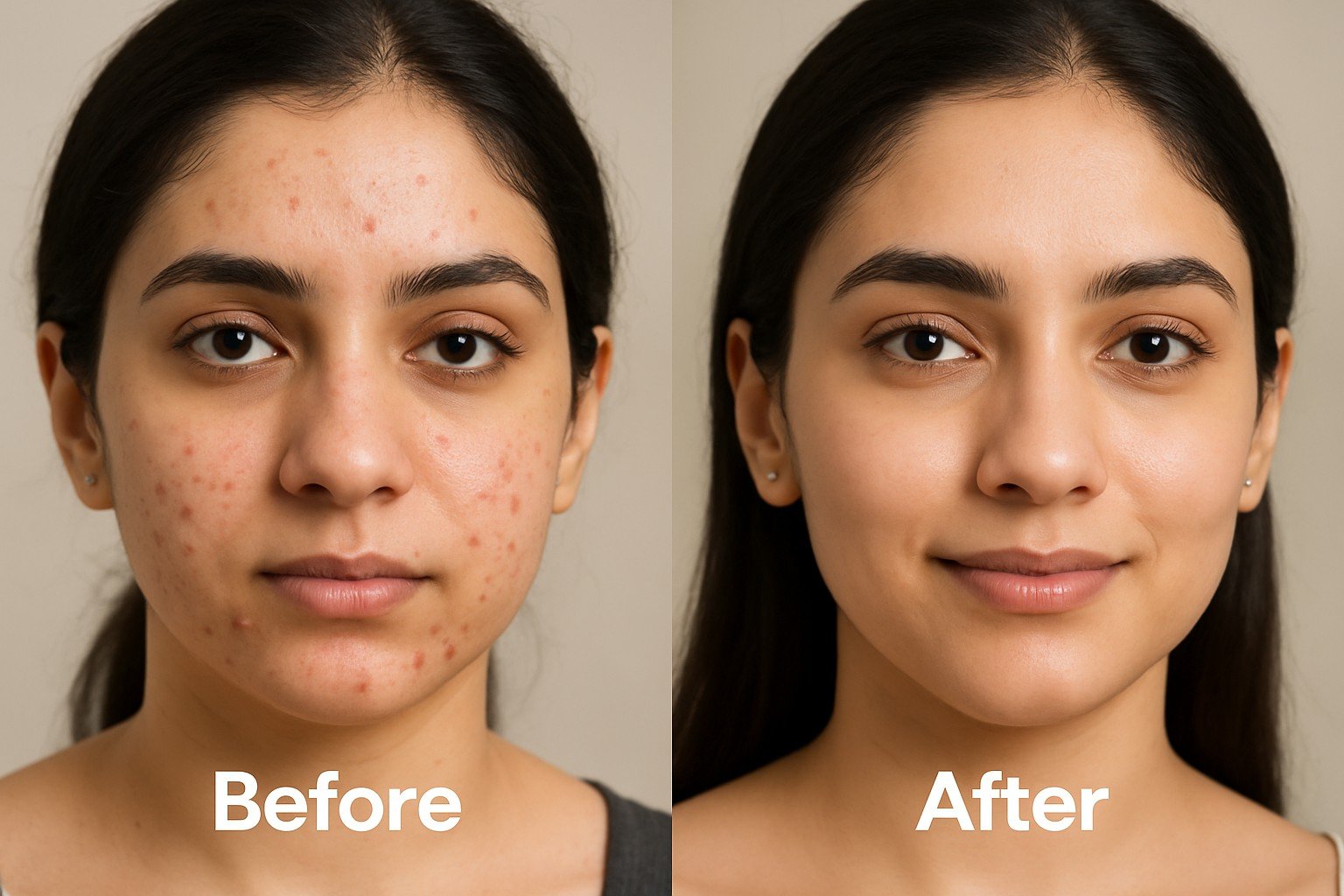 Pimples Before and After Transformation